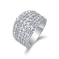 Moissanite wedding ring set featuring sparkling stones on an elegant S925 silver band with a platinum finish.