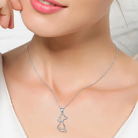 Sweet Puppy Silver Necklace