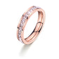 Minimal Titanium Rings For Women with rose gold finish and sparkling stones, perfect for everyday elegance.