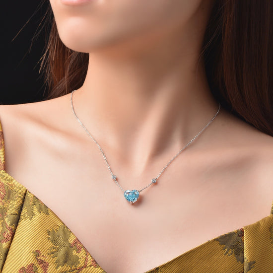 Ocean Blue Heart Zircon