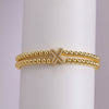 Copper-plated 18k Gold Zircon Bead Bracelet