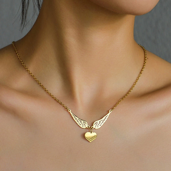 Wing Heart Pendant Necklace
