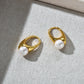 EA Ins Style French Retro Copper Plating 18K Real Gold Inlaid Pearl Ear Clip