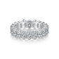 Moissanite wedding ring set featuring shimmering S925 silver with diamond-like gemstones.