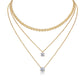 2-carat morganite pendant necklace featuring layered gold chains and sparkling stones for a luxurious look.