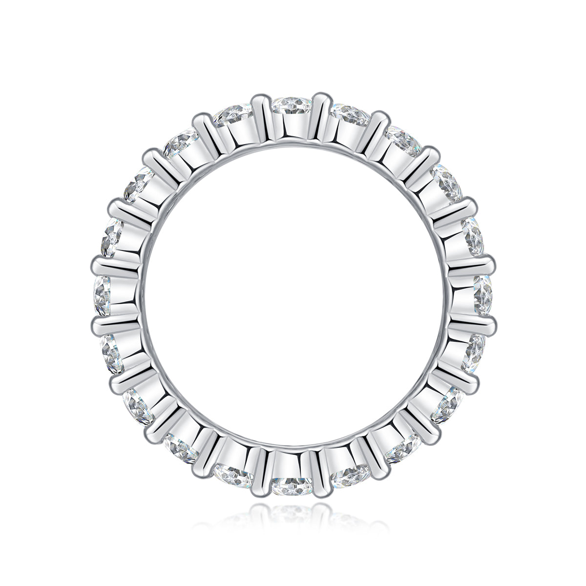 Moissanite wedding ring set featuring a stunning egg-shaped design in S925 silver with platinum plating.