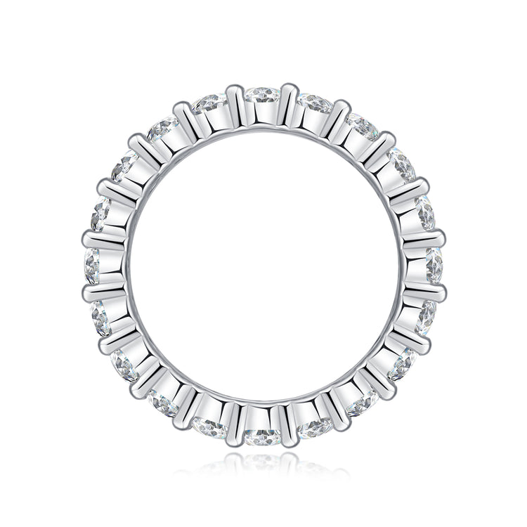 Moissanite wedding ring set featuring a stunning egg-shaped design in S925 silver with platinum plating.