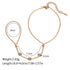 Gold hand chain bracelet dimensions and details, featuring a dainty design with beaded embellishments.