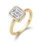Luxury Moissanite Ring Set featuring an octagonal cut stone in S925 Sterling Silver gold plated design.
