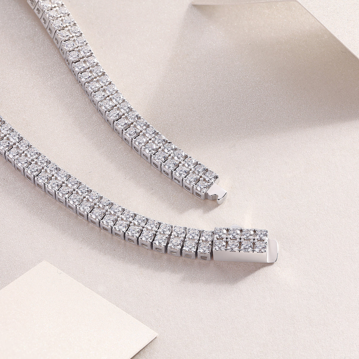 Close-up of a luxurious morganite diamond bracelet showcasing intricate design and sparkle.