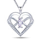 Infinity Butterfly Heart Necklace for Women in 14K White Gold Plated with Cubic Zirconia, a perfect love jewelry gift.