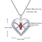Infinity Butterfly Heart Necklace: 14K White Gold Plated with Red Cubic Zirconia, 19-inch chain, elegant design.