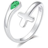925 Silver Cross Open End Couple Rings