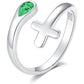 925 Silver Cross Open End Couple Rings
