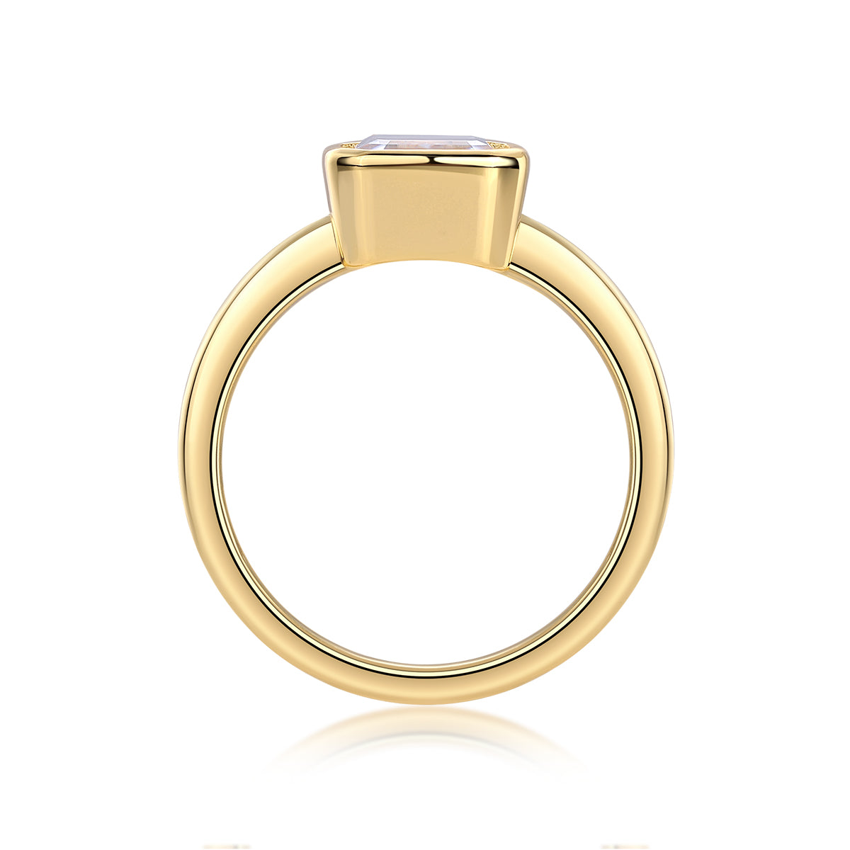 Luxury Moissanite Ring Set featuring a stunning octagonal cut stone in a gold plated S925 sterling silver setting.
