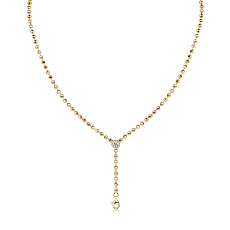 0.5 carat moissanite necklace for women, gold plated pendant necklace with sparkling detail.