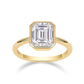 Luxury Moissanite Ring Set featuring an octagonal cut stone in S925 Sterling Silver with gold plating.