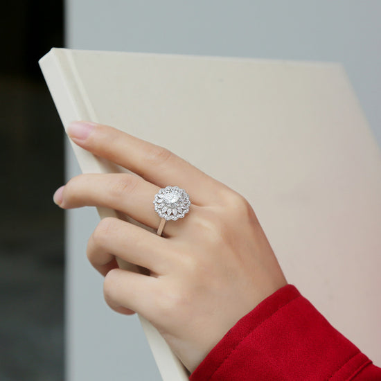 S925 Silver Moissanite Ring