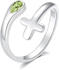 925 Silver Cross Open End Couple Rings