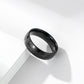 Black Titanium Steel World Cup football ring with geometric design on a white background.