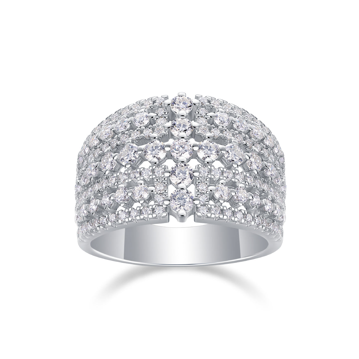 Ballet Of Time - Moissanite wedding ring set featuring a luxurious design with sparkling top-quality moissanite.