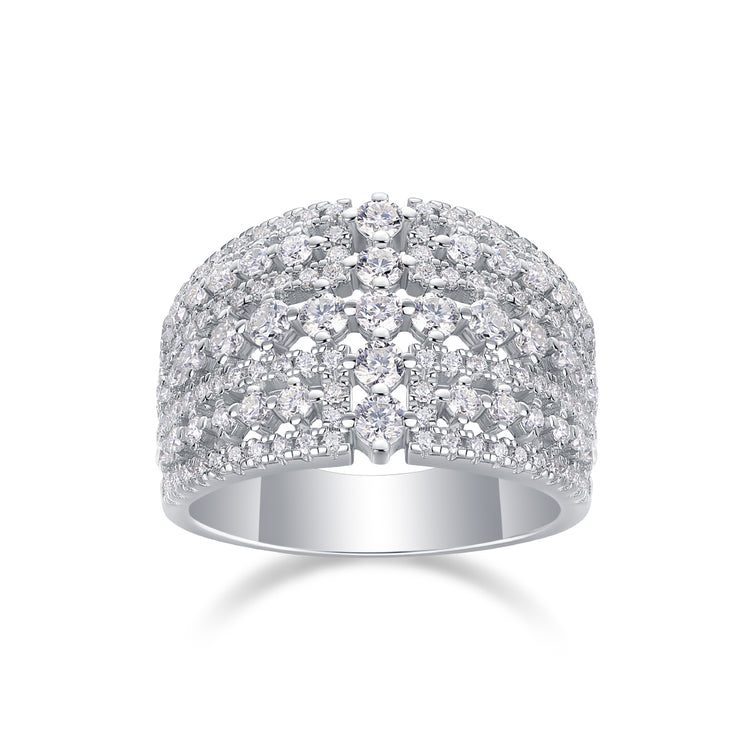 Ballet Of Time - Moissanite wedding ring set featuring a luxurious design with sparkling top-quality moissanite.