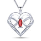 Infinity Butterfly Heart Necklace showcasing a heart design with a red stone and sparkling stones, symbolizing love.