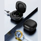 R6 Smart Health Ring Monitor charging in a sleek black case, showcasing advanced health tracking technology.