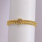 Copper-plated 18k Gold Zircon Bead Bracelet