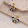 Dripping Oil Butterfly Studs Sweet