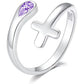 925 Silver Cross Open End Couple Rings