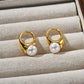 EA Ins Style French Retro Copper Plating 18K Real Gold Inlaid Pearl Ear Clip