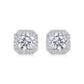 1Heart Rose Luxury Fashion Moissanite diamond stud earrings in S925 silver with diamond accents.