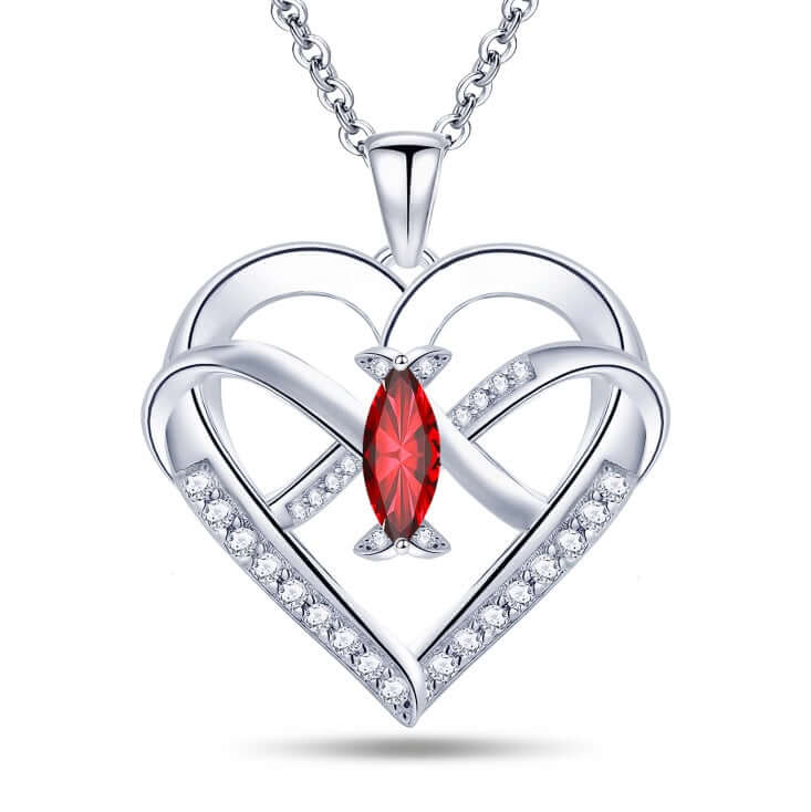 nfinity Butterfly Heart Necklace for Women – 14K White Gold Plated Pendant with 5A Cubic Zirconia, Elegant Love Jewelry Gift for Her