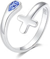 925 Silver Cross Open End Couple Rings