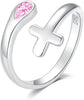 925 Silver Cross Open End Couple Rings