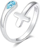 925 Silver Cross Open End Couple Rings