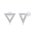 Moissanite earrings set featuring stunning triangular sterling silver studs with sparkling accents.