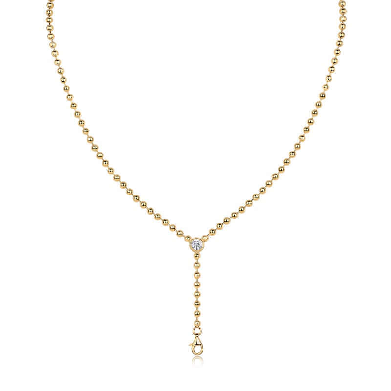 0.5 Carat Moissanite Necklace Pendant for Women – S925 Sterling Silver Gold Plated Diamond-Look Jewelry, Luxury Fashion Necklace Gift