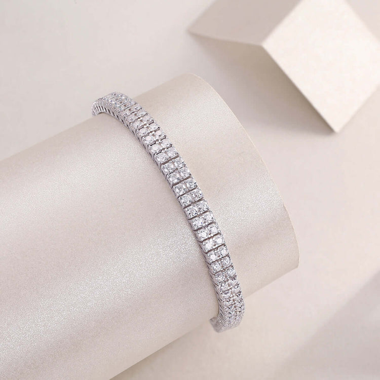 Light And Shadow Around The Wrist - Set With Top Quality Morganite On S925 Silver Electroplated Platinum Hand Chain Diamond Jewelry Bracelet Luxury Fashion Jewelry