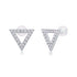 Moissanite Earrings Set – Sterling Silver Studs featuring triangle design with sparkling moissanite stones.