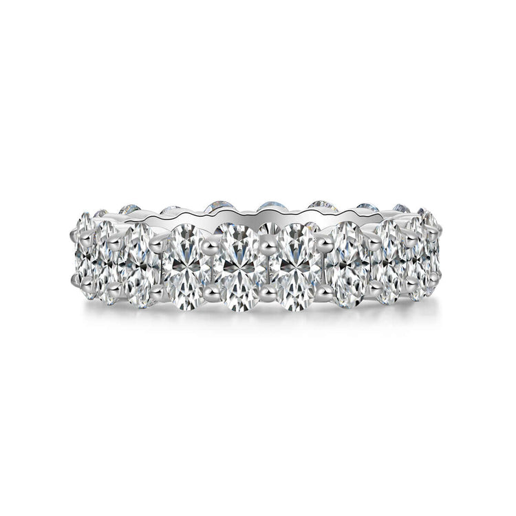 Luo Shen - A Wedding Ring Set With Top-quality Egg-shaped Moissanite S925 Silver And Platinum-plated Diamond. The Ring Can Be Inspected With A Diamond Pen.