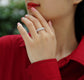 Luo Shen - A Wedding Ring Set With Top-quality Egg-shaped Moissanite S925 Silver And Platinum-plated Diamond. The Ring Can Be Inspected With A Diamond Pen.